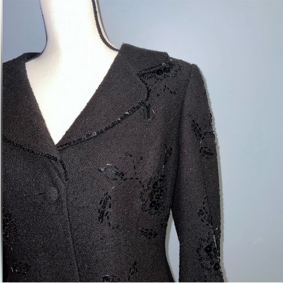 Anthracite- Floral sequin jacket - Picture 3 of 7